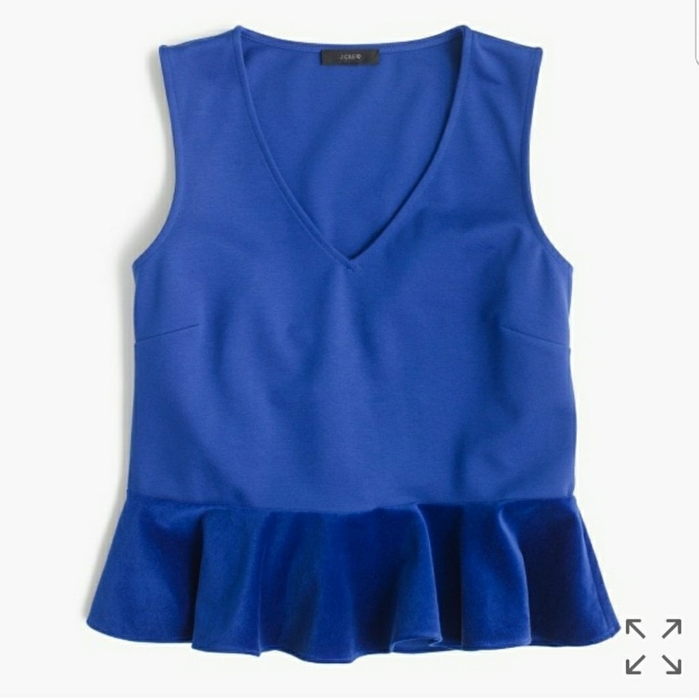 J Crew Peplum Velvet Top